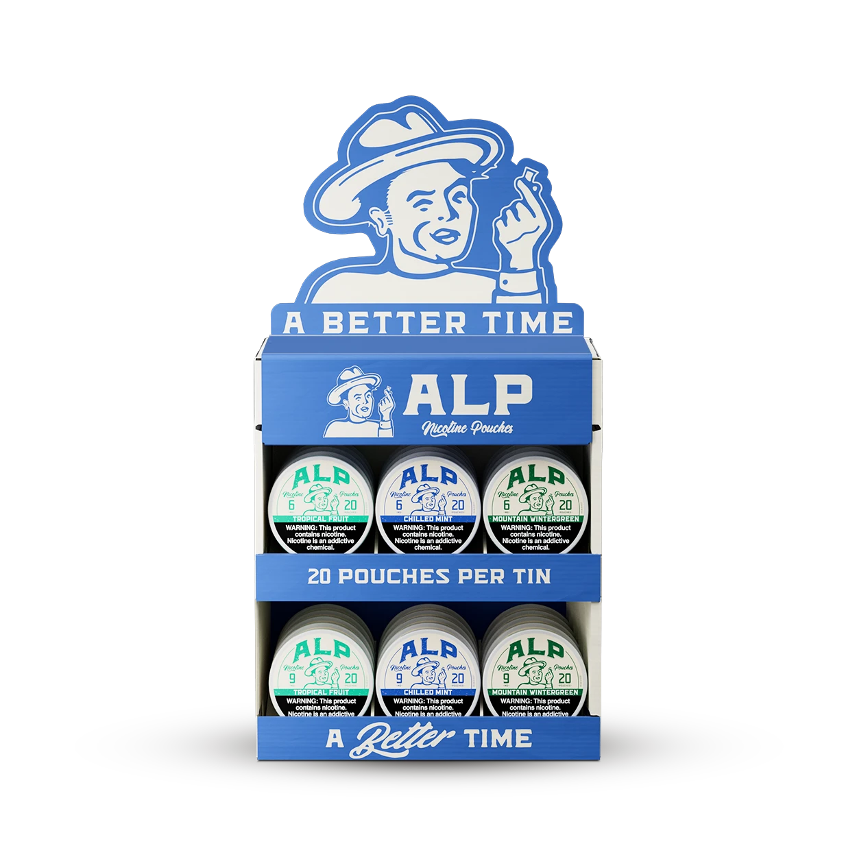 2 Tier Prepacked Display for ALP tins